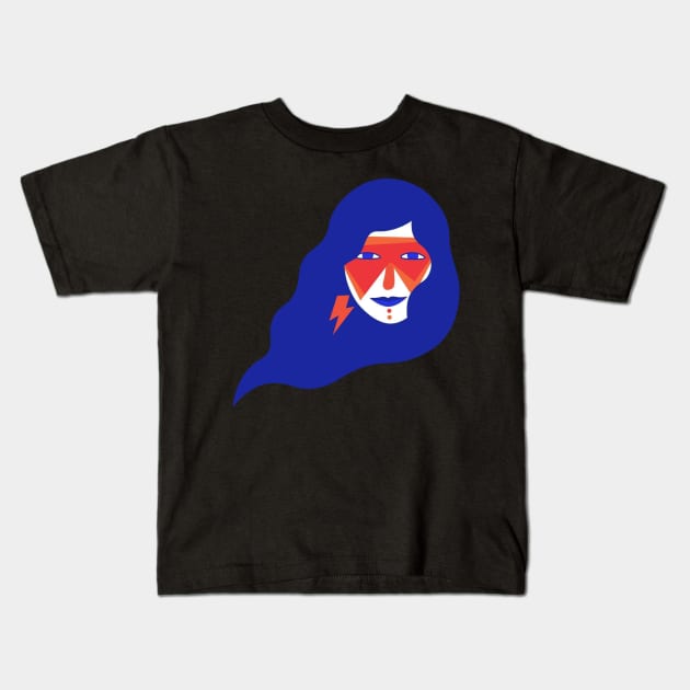 Riot Girl Blue Kids T-Shirt by JUDY KOOT